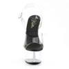 Pleaser - ASPIRE608 Sandale à bride à la cheville, Pole dance chaussures - Chaussures de pole dance - Noir/Transparent Product image